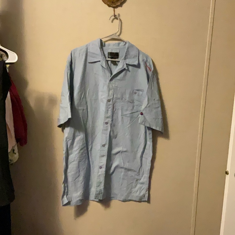 FUBU Light Blue Casual Button Down Shirt